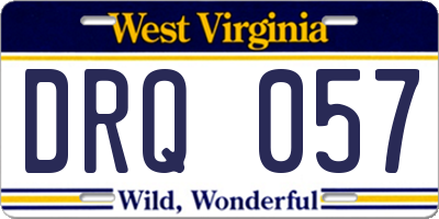 WV license plate DRQ057