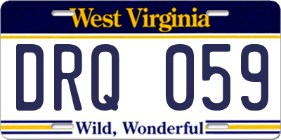 WV license plate DRQ059