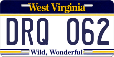 WV license plate DRQ062