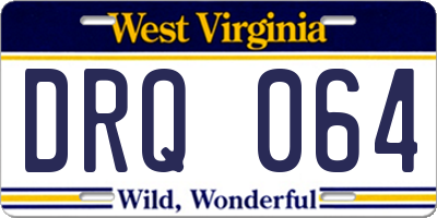 WV license plate DRQ064