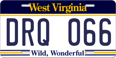 WV license plate DRQ066