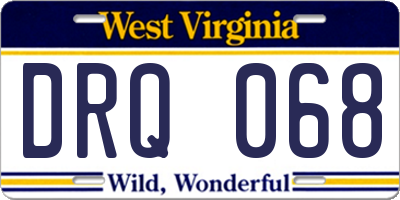 WV license plate DRQ068
