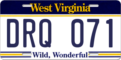 WV license plate DRQ071