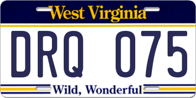 WV license plate DRQ075