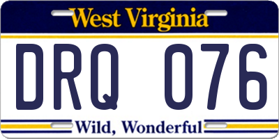 WV license plate DRQ076