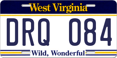 WV license plate DRQ084