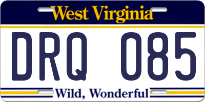 WV license plate DRQ085