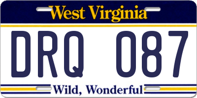 WV license plate DRQ087