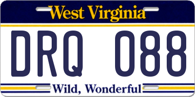 WV license plate DRQ088