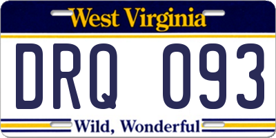 WV license plate DRQ093