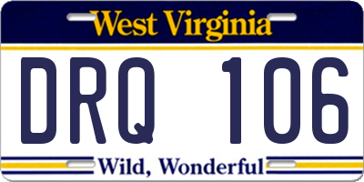 WV license plate DRQ106