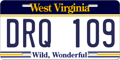 WV license plate DRQ109