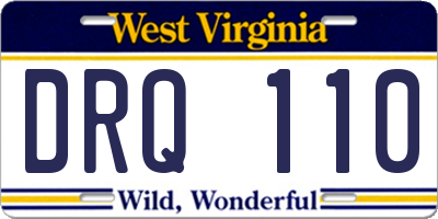 WV license plate DRQ110