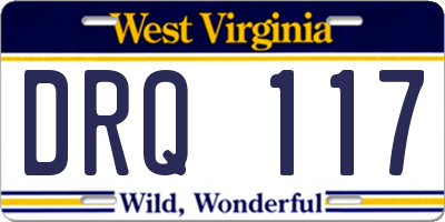 WV license plate DRQ117