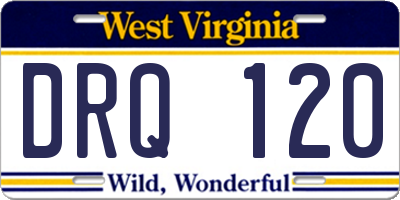 WV license plate DRQ120