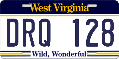 WV license plate DRQ128