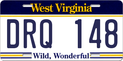 WV license plate DRQ148