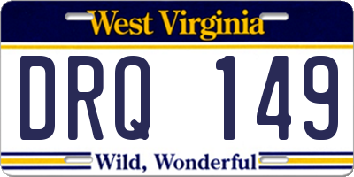 WV license plate DRQ149