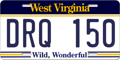 WV license plate DRQ150