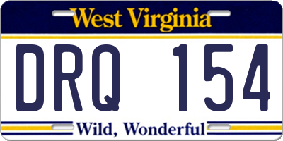 WV license plate DRQ154