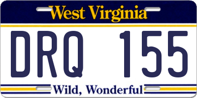 WV license plate DRQ155