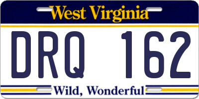 WV license plate DRQ162