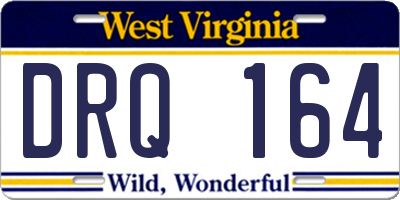 WV license plate DRQ164