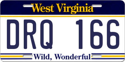 WV license plate DRQ166