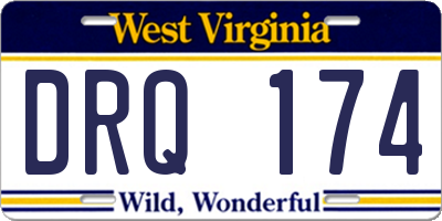WV license plate DRQ174
