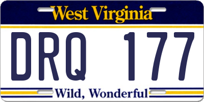 WV license plate DRQ177