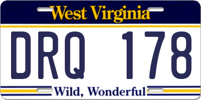 WV license plate DRQ178