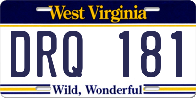WV license plate DRQ181