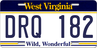 WV license plate DRQ182