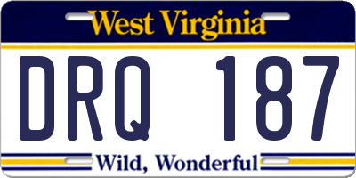 WV license plate DRQ187
