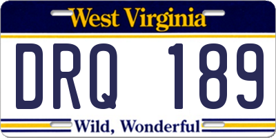 WV license plate DRQ189