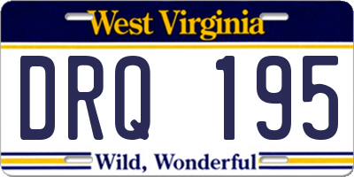 WV license plate DRQ195