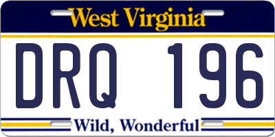 WV license plate DRQ196