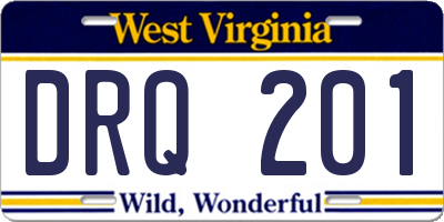 WV license plate DRQ201