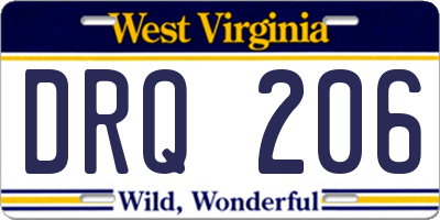 WV license plate DRQ206