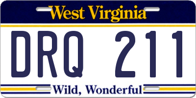 WV license plate DRQ211