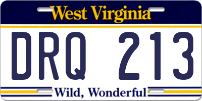 WV license plate DRQ213