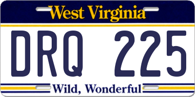 WV license plate DRQ225