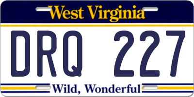 WV license plate DRQ227