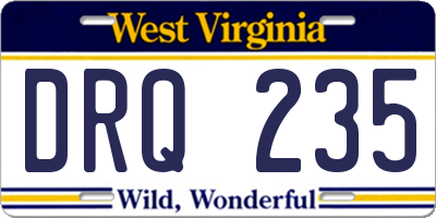 WV license plate DRQ235