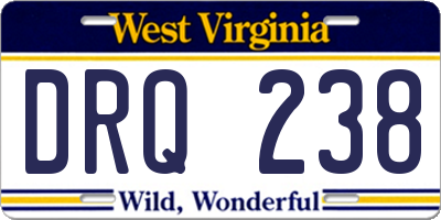 WV license plate DRQ238