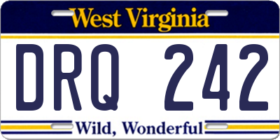 WV license plate DRQ242