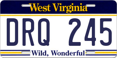 WV license plate DRQ245