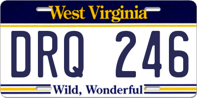 WV license plate DRQ246