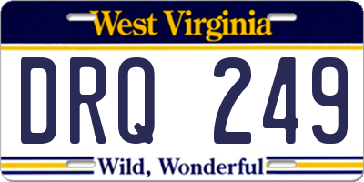 WV license plate DRQ249