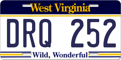 WV license plate DRQ252